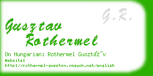 gusztav rothermel business card